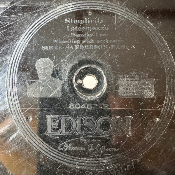 Sybil Sanderson Fagan : Simplicity Intermezzo / The Little Whistler (Edison Disc)