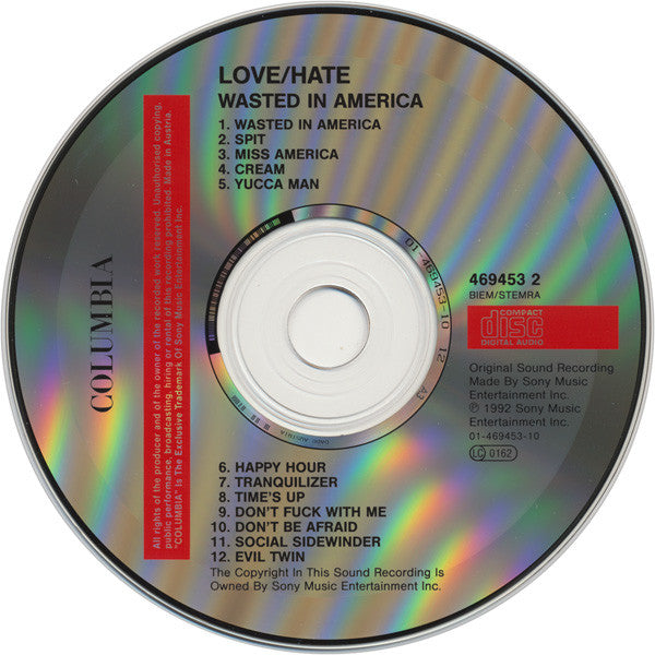 Love/Hate : Wasted In America (CD, Album)