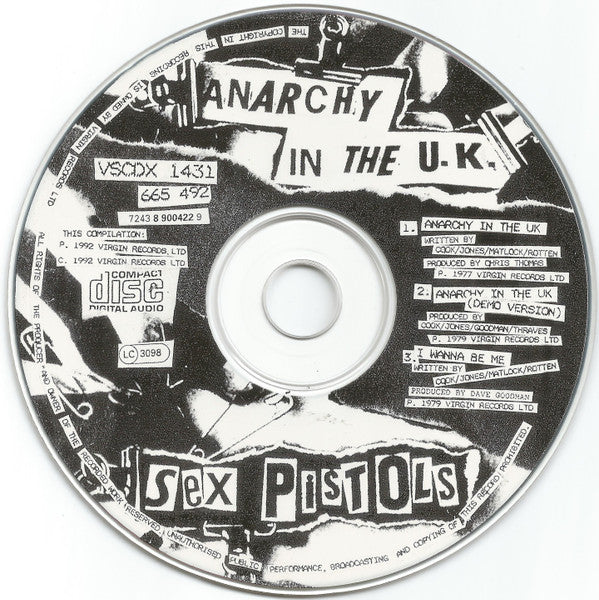 Sex Pistols : Anarchy In The U.K. (CD, Single, RE, Dig)