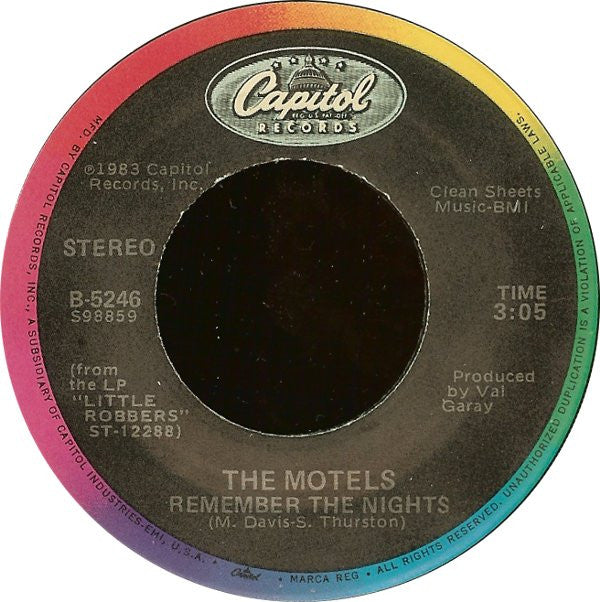 The Motels : Remember The Nights (7")