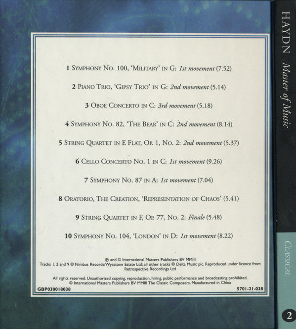 Joseph Haydn : Master Of Music (CD, Comp, Har)