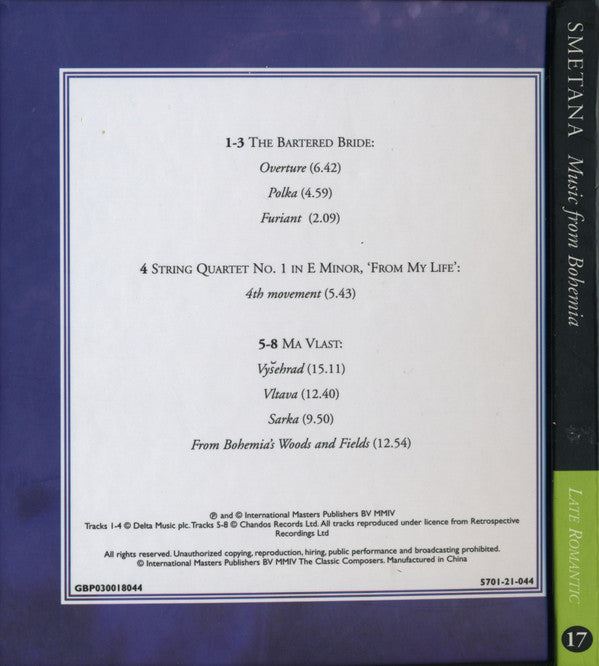 Smetana* : Music From Bohemia (CD, Comp, Har)