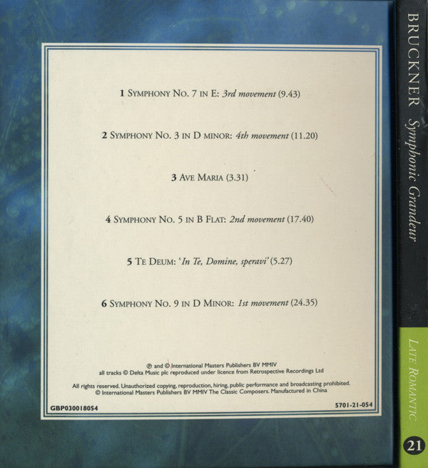 Anton Bruckner : Symphonic Grandeur (CD, Comp, Har)