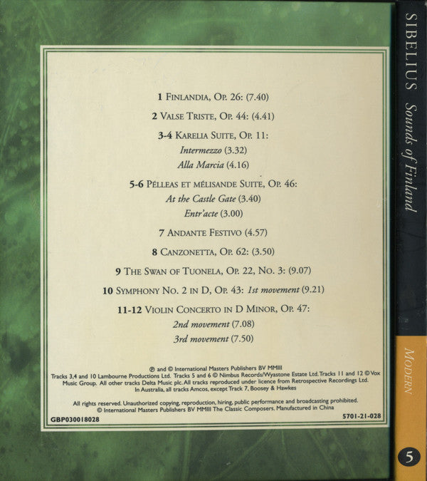Jean Sibelius : Sounds Of Finland (CD, Comp, Har)