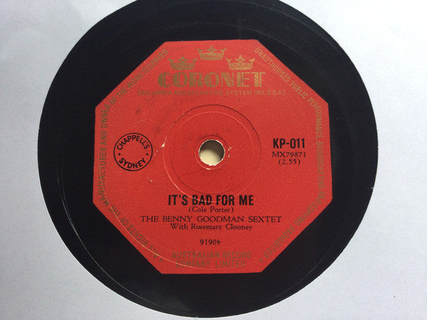 Benny Goodman Trio : It's Bad For Me/Memories of You (Shellac, 10", Single)