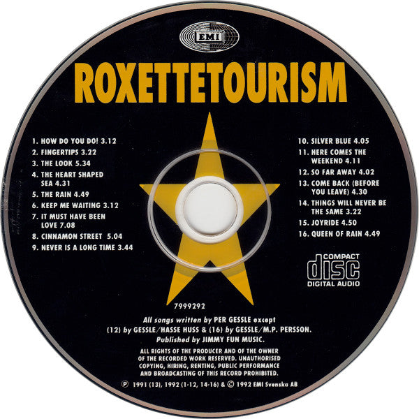 Roxette : Tourism (CD, Album)