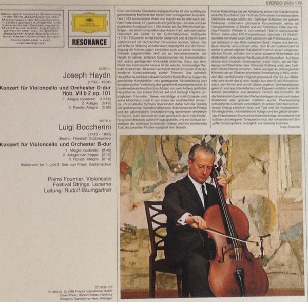 Pierre Fournier - Festival Strings Lucerne - Haydn* - Boccherini* : Haydn Cellokonzert D-Dur / Boccherini Cellokonzert B-Dur (LP)