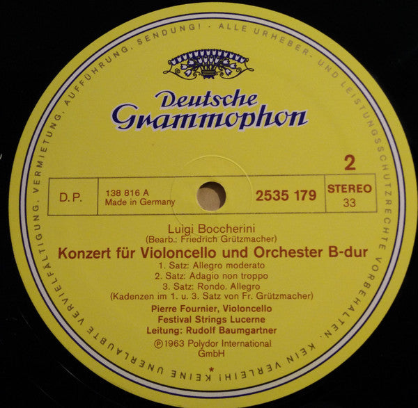 Pierre Fournier - Festival Strings Lucerne - Haydn* - Boccherini* : Haydn Cellokonzert D-Dur / Boccherini Cellokonzert B-Dur (LP)