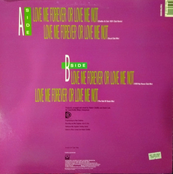 Trilogy : Love Me Forever Or Love Me Not (12")