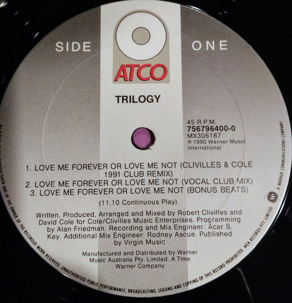 Trilogy : Love Me Forever Or Love Me Not (12")