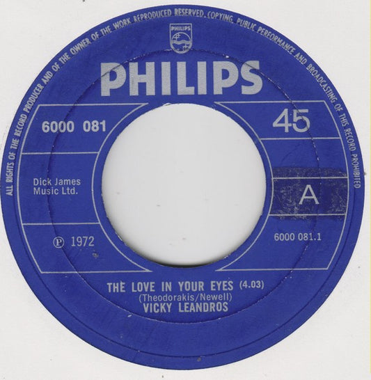 Vicky Leandros : The Love In Your Eyes (7")