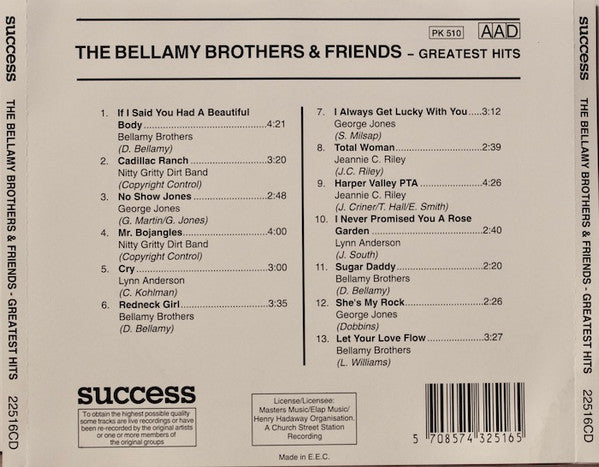 Bellamy Brothers & Friends : Greatest Hits - Live In Concert (CD, Comp)