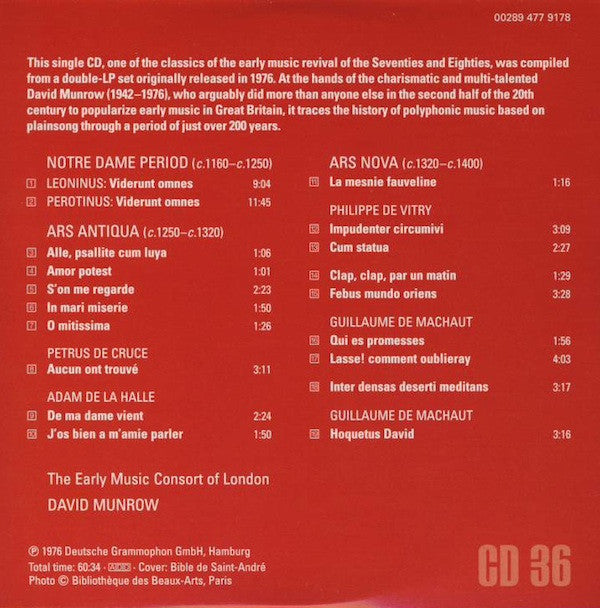 The Early Music Consort Of London, David Munrow : Music Of The Gothic Era = Musik Der Gotik = Musique de L’epoque (CD, Album, RE, RM, Car)