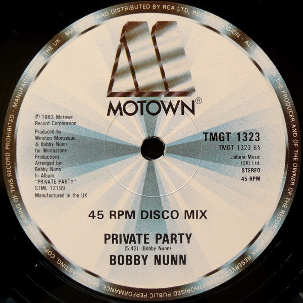 Bobby Nunn : Don't Knock It (Until You Try It) B/W Private Party (12", Single)