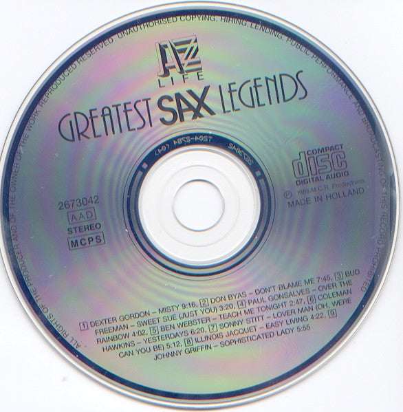 Various : Greatest Sax Legends (CD, Comp)