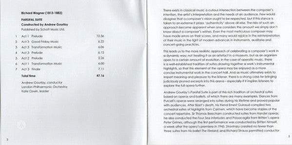 Richard Wagner - London Philharmonic Orchestra, Andrew Gourlay : Parsifal Suite (CD, Album, Dig)