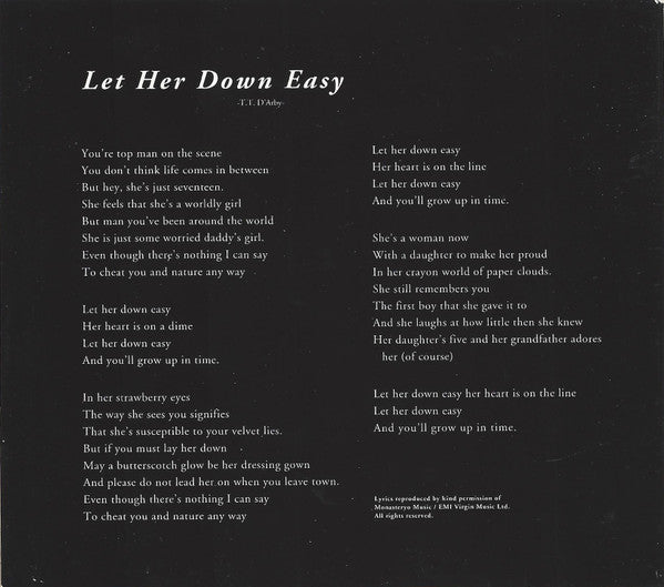 Terence Trent D'Arby : Terence Trent D'Arby's Let Her Down Easy (CD, Single)