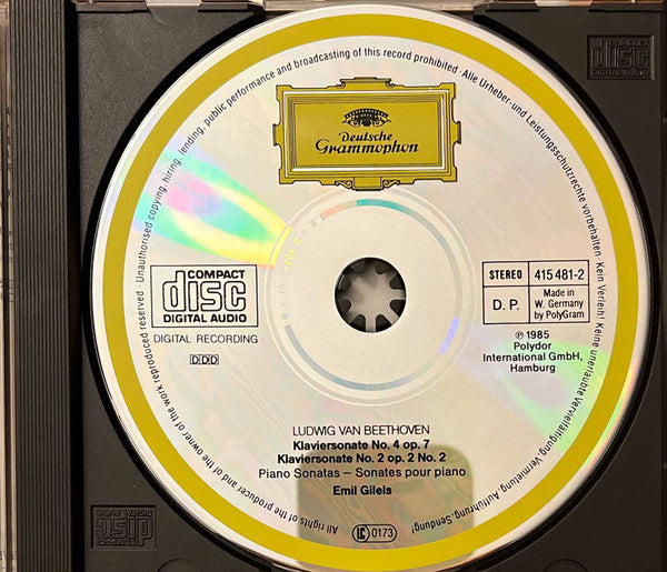 Beethoven* – Emil Gilels : Klaviersonaten Nos. 2 & 4 = Piano Sonatas = Sonates Pour Piano (CD, Album)