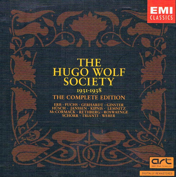Elena Gerhardt, Karl Erb, Marta Fuchs, Ria Ginster, Gerhard Hüsch, Herbert Janssen (2), Alexander Kipnis, Tiana Lemnitz, John McCormack (2), Elisabeth Rethberg, Helge Roswaenge, Friedrich Schorr, Alexandra Trianti, Ludwig Weber : The Hugo Wolf Society 1931-1938 (Box + 5xCD, Comp, Mono, RE, RM)