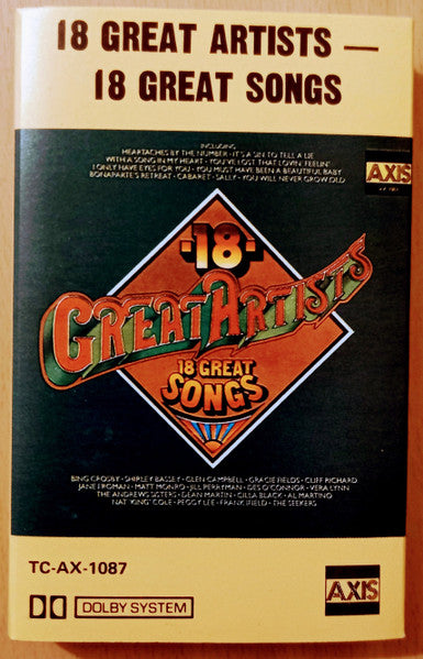 Various : 18 Great Artists - 18 Great Songs (Cass, Comp)