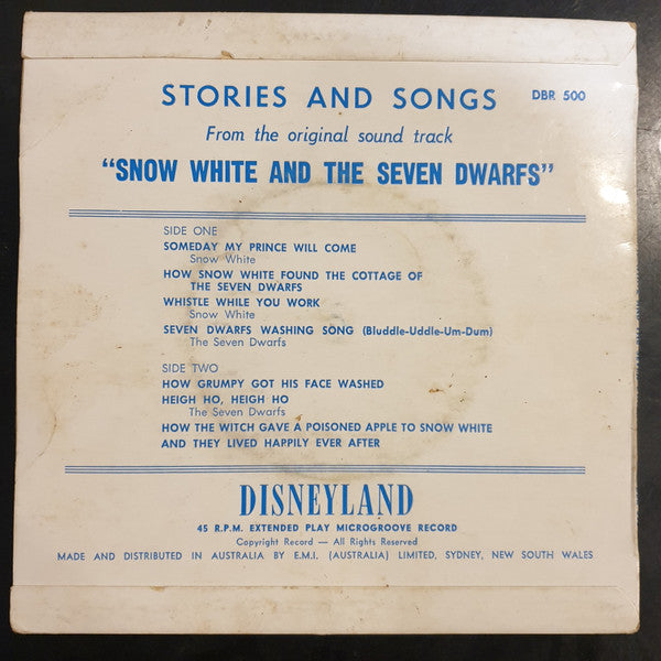 Various : Walt Disney's Snow White And The Seven Dwarfs (7", EP)