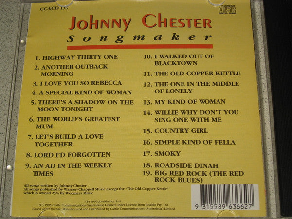 Johnny Chester : Songmaker  (CD, Album)