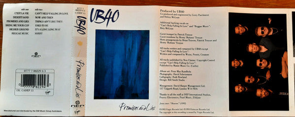 UB40 : Promises And Lies (Cass, Album)