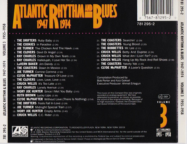 Various : Atlantic Rhythm & Blues 1947-1974, Volume 3 1955-1958 (CD, Comp)