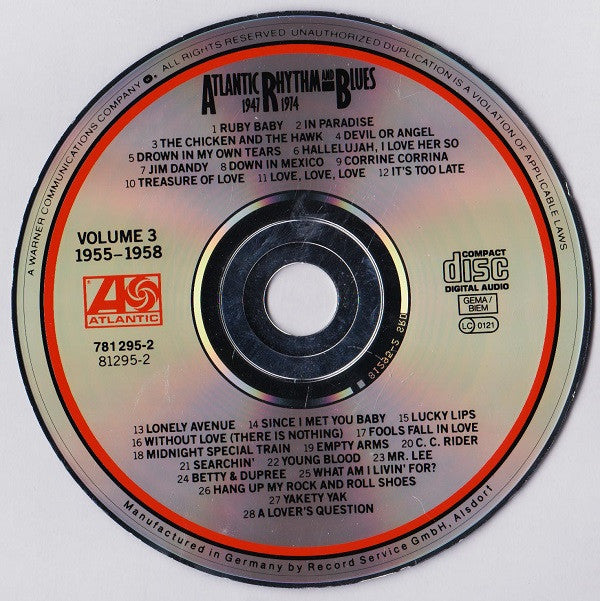 Various : Atlantic Rhythm & Blues 1947-1974, Volume 3 1955-1958 (CD, Comp)
