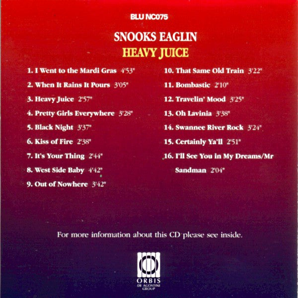 Snooks Eaglin : Heavy Juice (CD, Comp, RM)