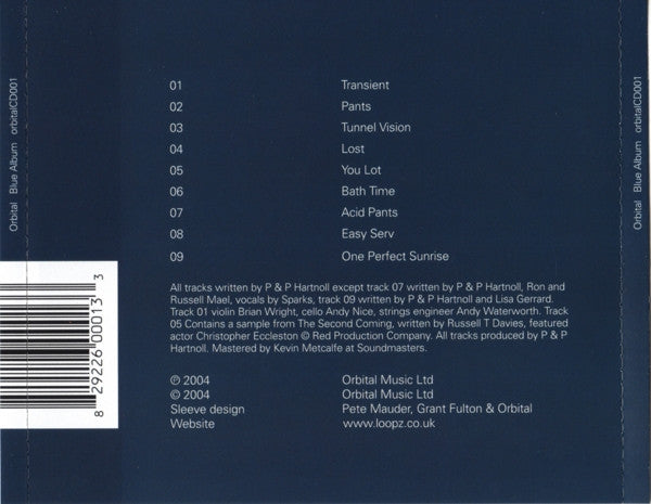 Orbital : Blue Album (CD, Album)