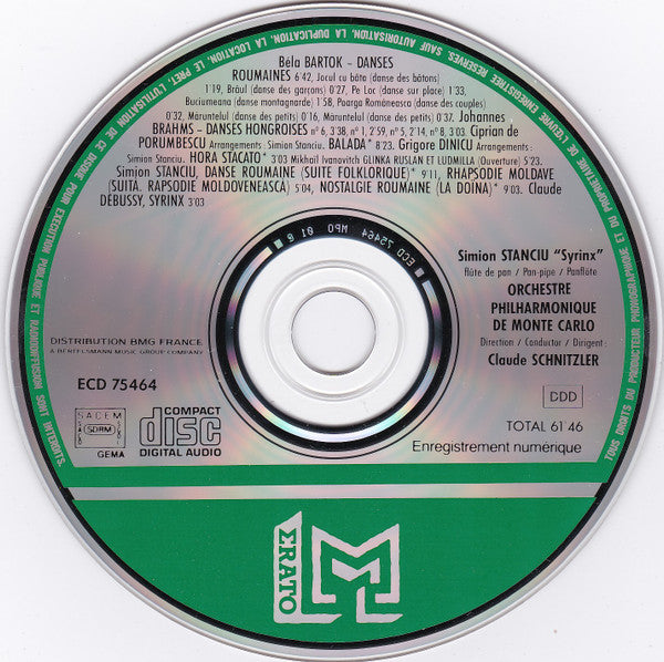 Simion Stanciu - Orchestre Philharmonique de Monte Carlo*, Claude Schnitzler : Simion Stanciu "Syrinx", Bartok, Brahms, Debussy, Stanciu (CD)