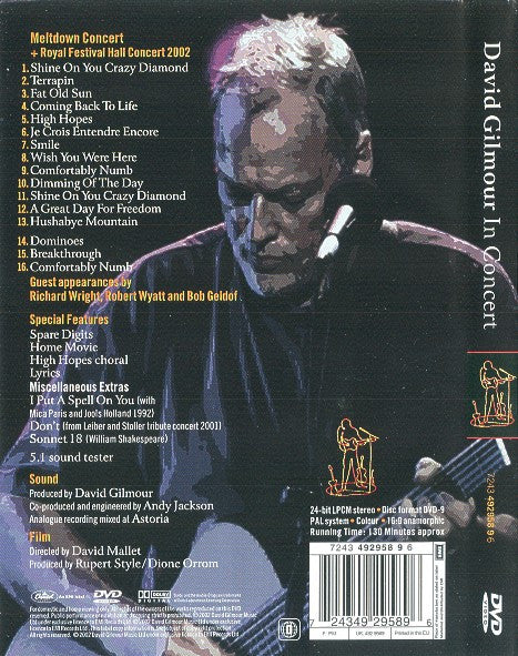 David Gilmour : In Concert (DVD-V, Multichannel, PAL, Dol)