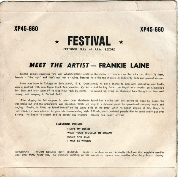 Frankie Laine : That's My Desire (7", EP)