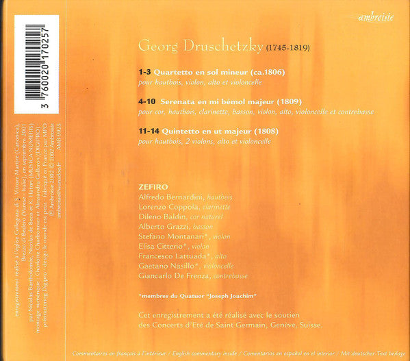 Georg Druschetzky* : Quartetto / Serenata / Quintetto (CD)