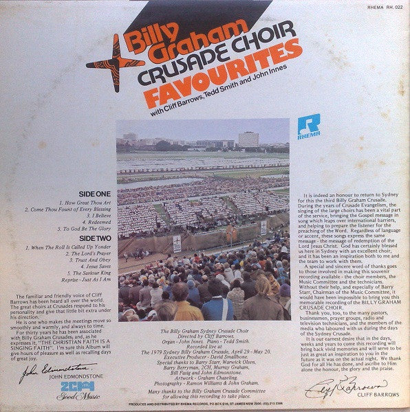 Billy Graham Crusade Choir* With Cliff Barrows, Tedd Smith And John Innes : Billy Graham Crusade Choir Favourites (LP)