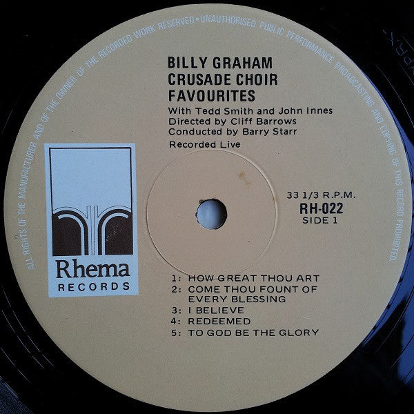 Billy Graham Crusade Choir* With Cliff Barrows, Tedd Smith And John Innes : Billy Graham Crusade Choir Favourites (LP)