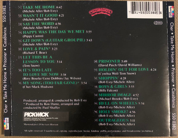 Cher : Take Me Home / Prisoner (CD, Comp)