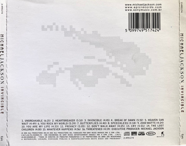 Michael Jackson : Invincible (CD, Album)