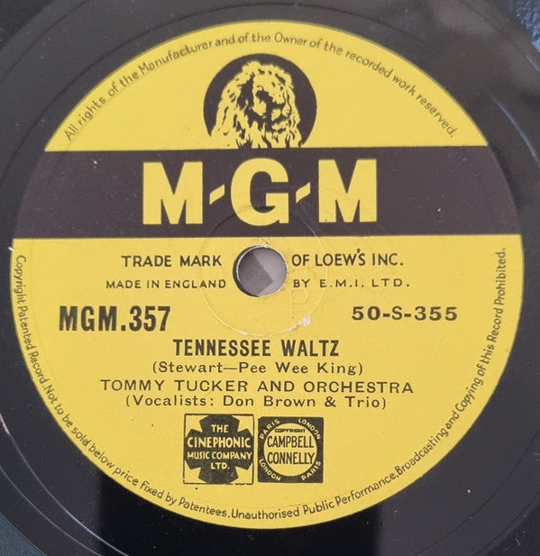 Tommy Tucker And His Orchestra : Looks Like A Cold, Cold Winter / Tennessee Waltz (Shellac, 10")