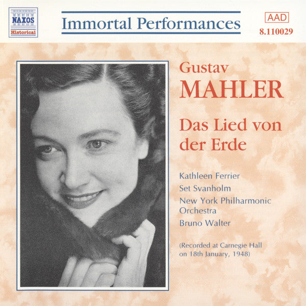 Gustav Mahler, Kathleen Ferrier, Set Svanholm, New York Philharmonic Orchestra*, Bruno Walter : Das Lied Von Der Erde (CD, Album)