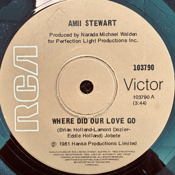 Amii Stewart : Where Did Our Love Go (7", Single)