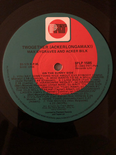 Max Bygraves, Acker Bilk, Acker Bilk And His Paramount Jazz Band : Twogether (LP, Album)