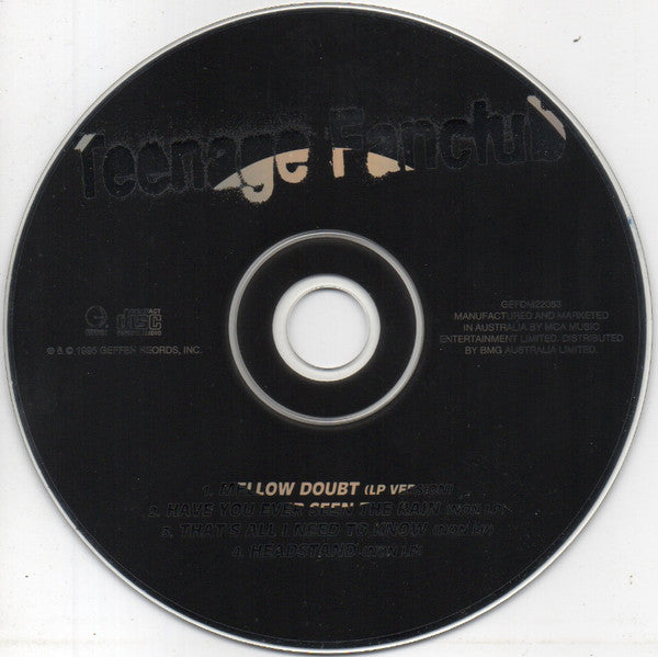 Teenage Fanclub : Mellow Doubt (1995 Australian Tour Edition Single) (CD, Single, Dig)
