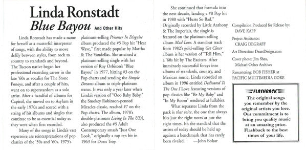Linda Ronstadt : Blue Bayou (And Other Hits) (CD, Comp)