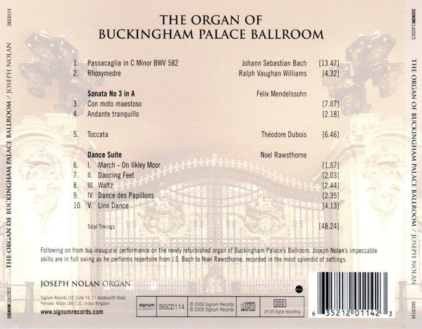 Joseph Nolan : The Organ Of Buckingham Palace Ballroom (CD, Album)