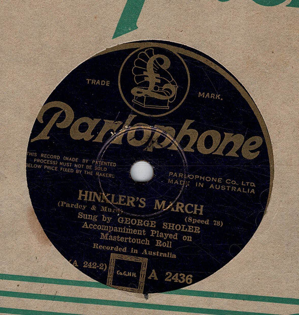 George Sholer, Frank Westfield's Orchestra : Hinkler's March / Ode To Victory (Shellac, 10")