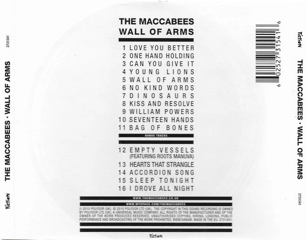The Maccabees : Wall Of Arms (CD, Album)