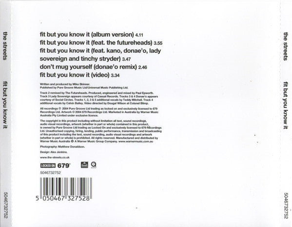 The Streets : Fit But You Know It (CD, Single, Enh)