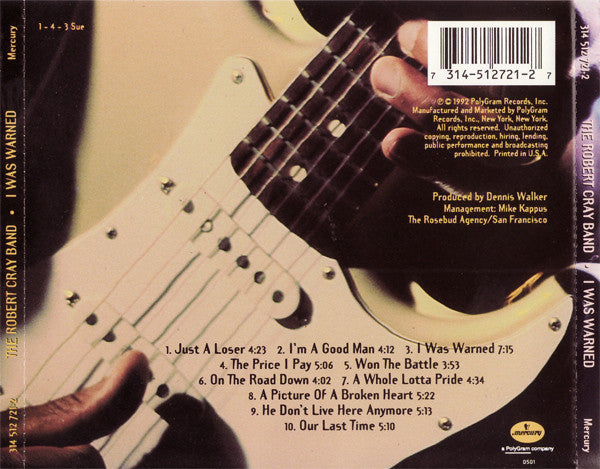 Robert Cray : I Was Warned (CD, Album)